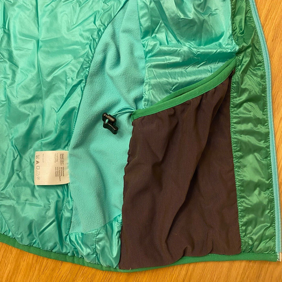 Powderhorn Green Lightweight Puffer Jacket Full Zip Hooded Layer Womens Medium - Picture 6 of 8